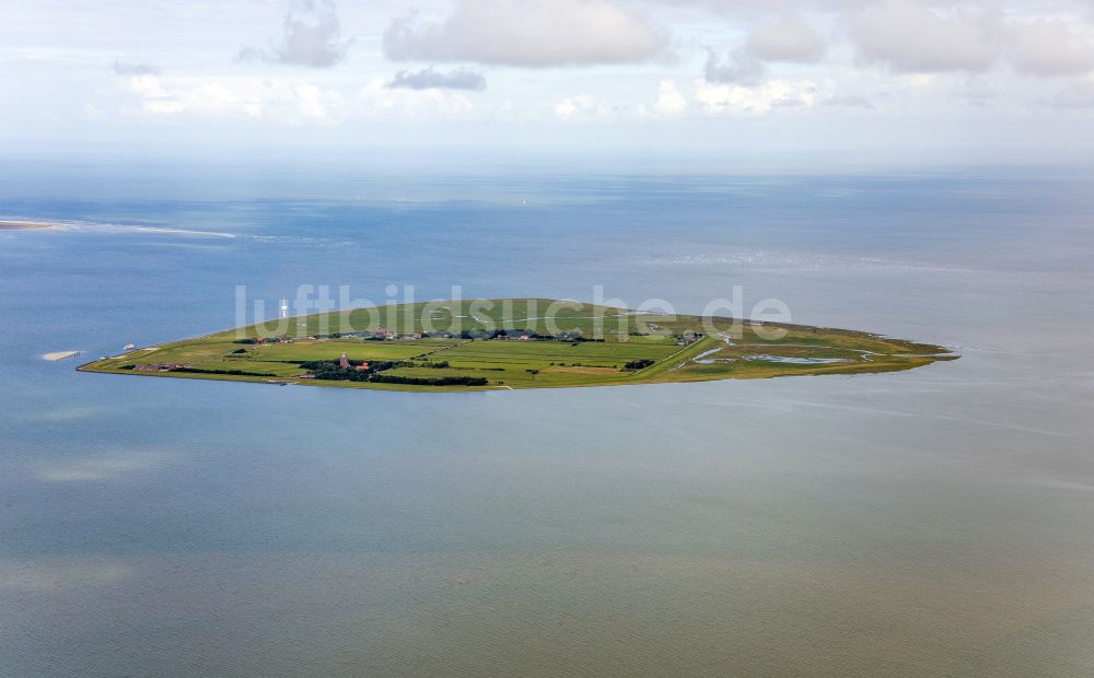 Insel Neuwerk aus der Vogelperspektive: Küstenbereich der Nordseeinsel Neuwerk im Bundesland Niedersachsen, Deutschland