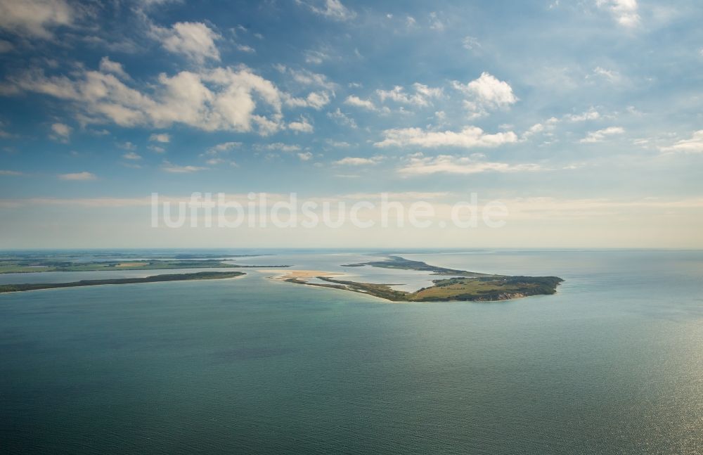 Insel Hiddensee von oben - Küstenbereich der Ostsee - Insel Hiddensee im Bundesland Mecklenburg-Vorpommern