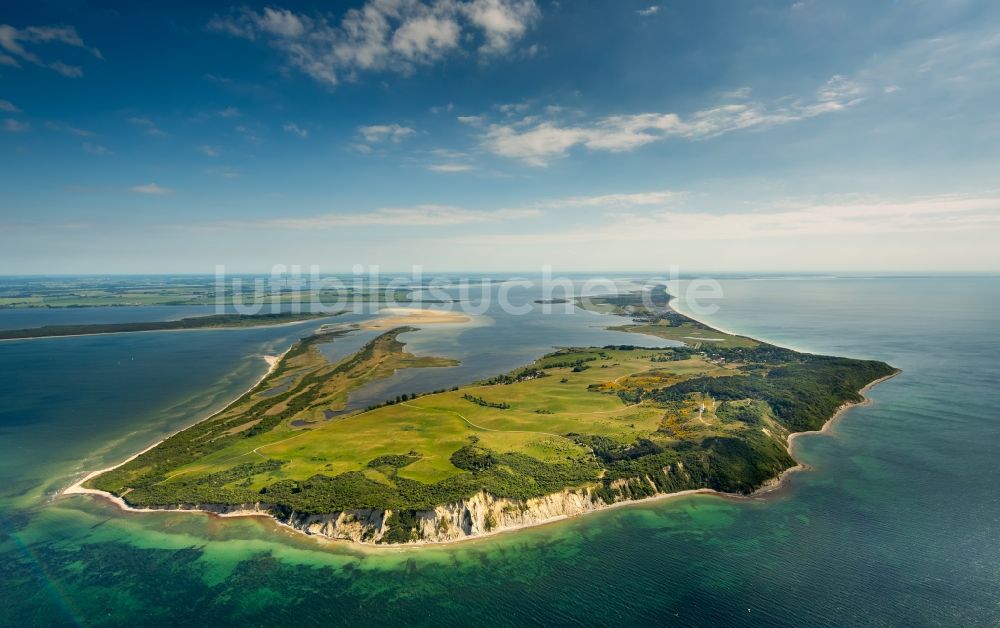 Insel Hiddensee von oben - Küstenbereich der Ostsee - Insel Hiddensee im Bundesland Mecklenburg-Vorpommern