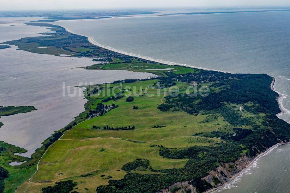 Insel Hiddensee von oben - Küstenbereich der Ostsee auf der Insel Hiddensee im Bundesland Mecklenburg-Vorpommern, Deutschland