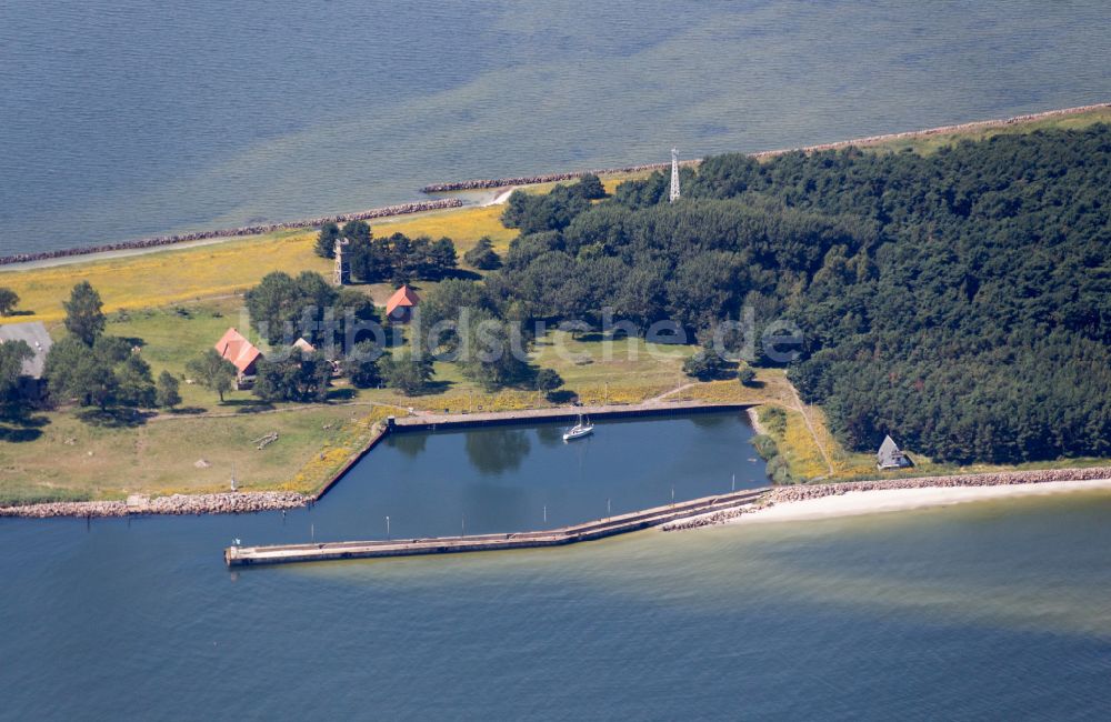 Kröslin von oben - Küstenbereich der Ostsee - Insel Ruden in Kröslin im Bundesland Mecklenburg-Vorpommern, Deutschland