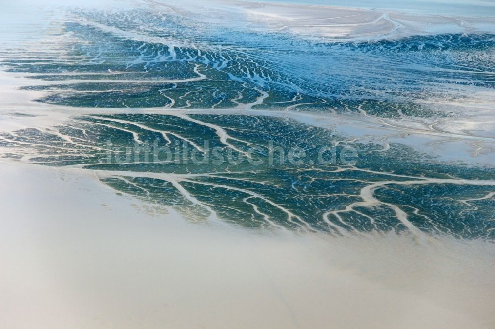 Pellworm aus der Vogelperspektive: Küstenbereich und Wattenmeer in der Nähe von Pellworm im Bundesland Schleswig-Holstein