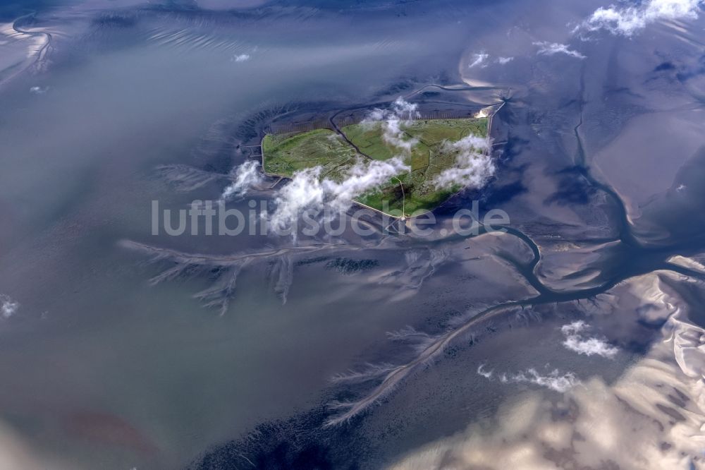 Luftaufnahme Pellworm - Küstenbereich der Nordsee- Hallig Süderoog