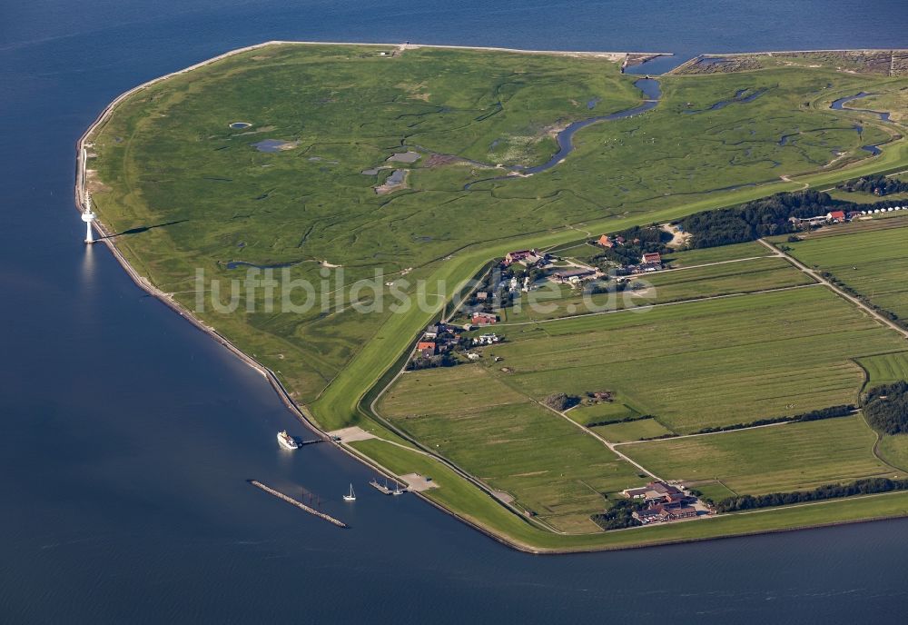 Luftbild Hamburg - Küstenbereich im Westteil der Insel Neuwerk - Insel