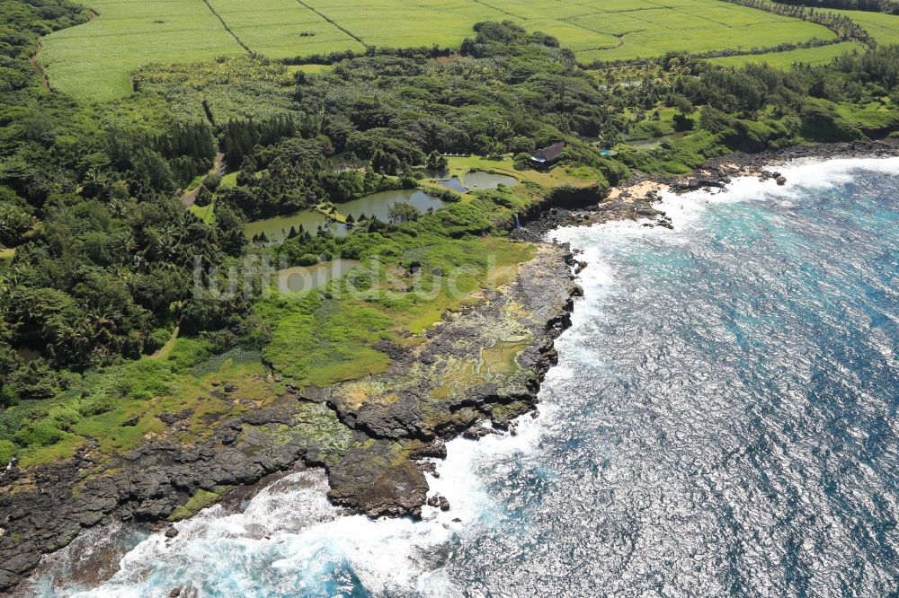 Luftaufnahme L'Escalier - Kuestenstreifen bei L'Escalier an der Südkueste von Mauritius