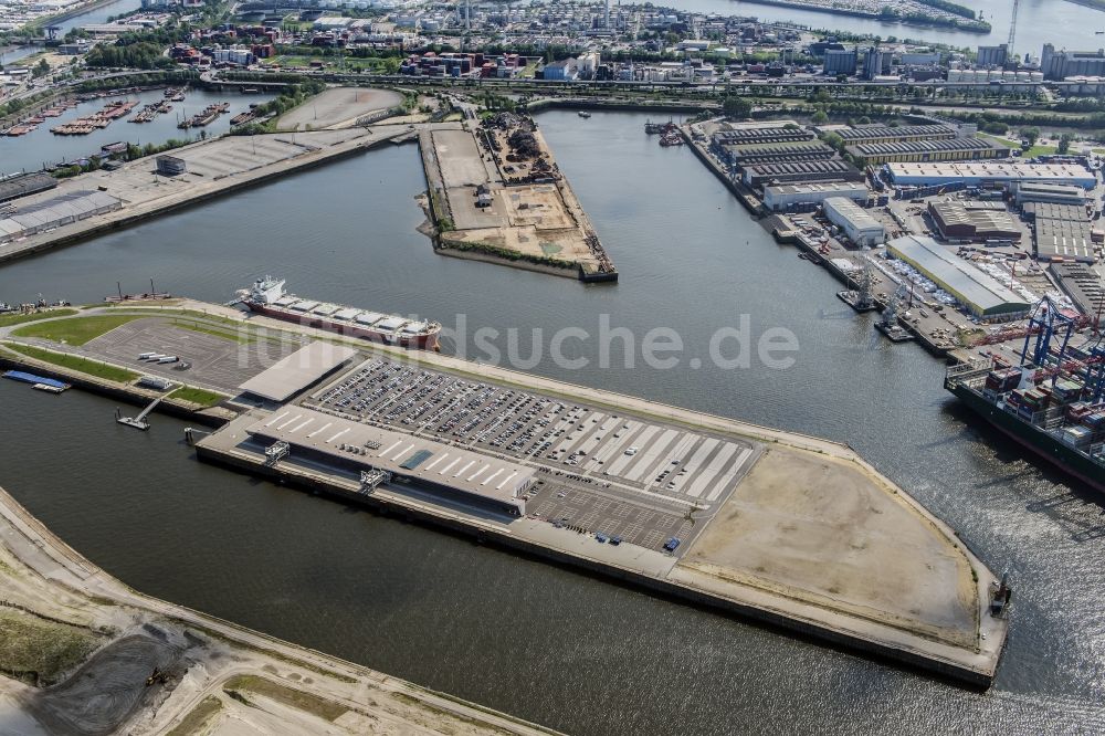 Hamburg aus der Vogelperspektive: Kuhwerder und Kreuzfahrt-Terminal in Hamburg-Mitte / Steinwerder
