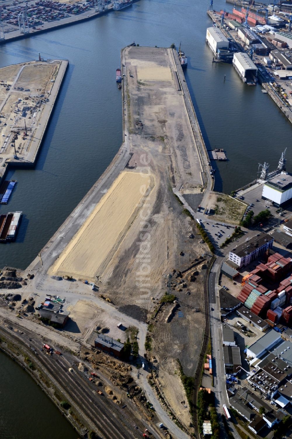 Luftaufnahme Hamburg - Kuhwerder Terminal in Hamburg-Mitte / Steinwerder