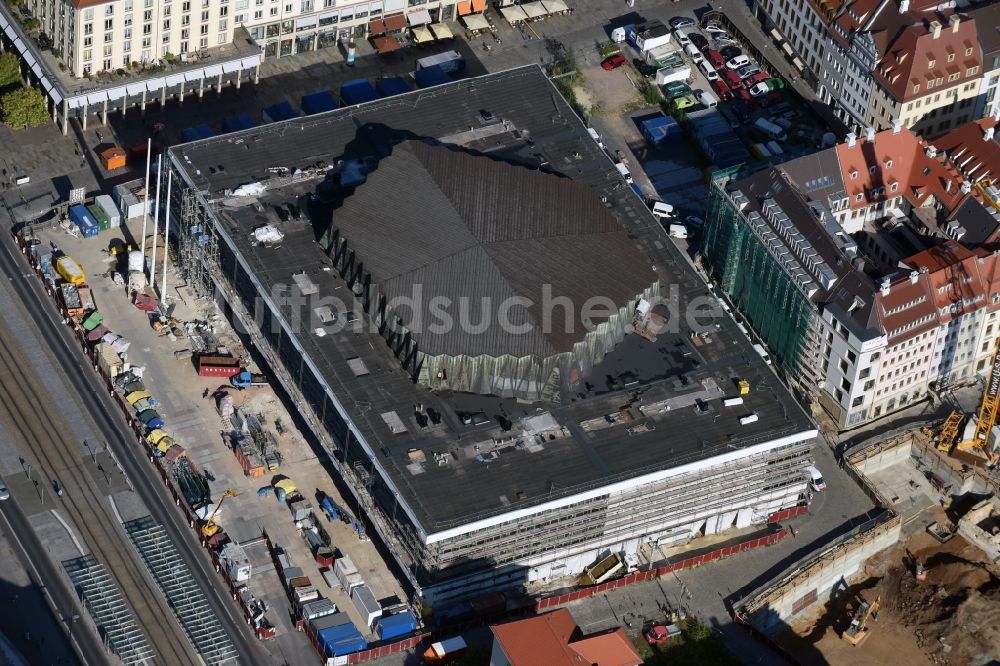 Dresden von oben - Kulturpalast Dresden im Bundesland Sachsen