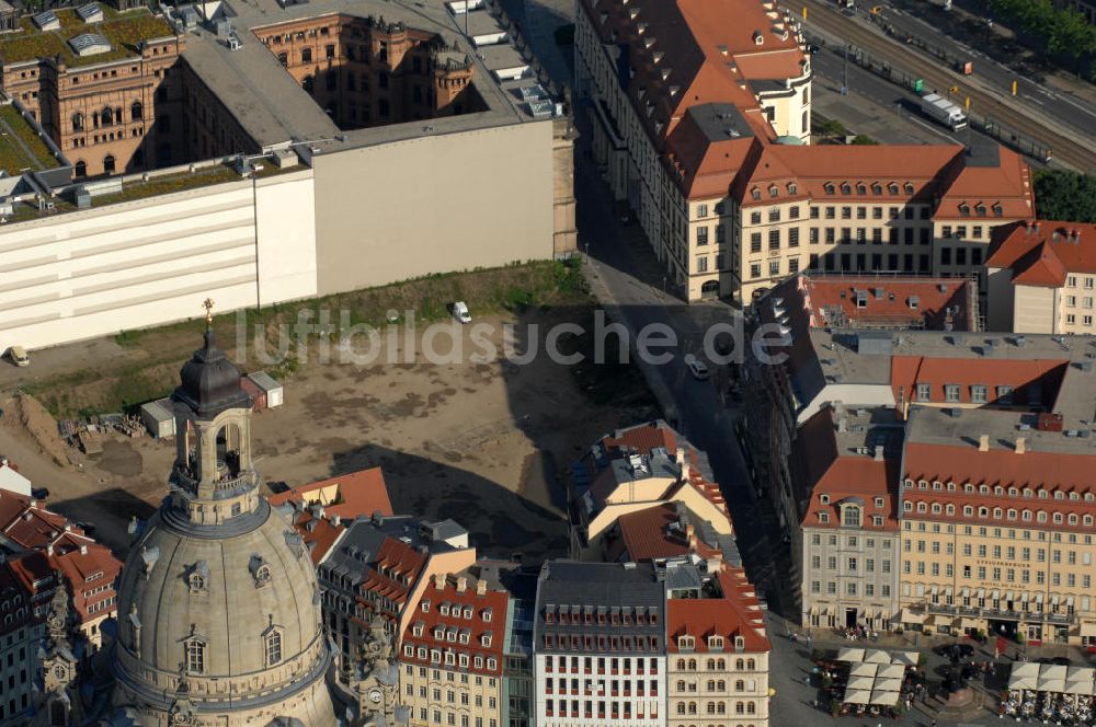 Luftbild Dresden - Kuppel der Frauenkirche und Quartier III in Dresden