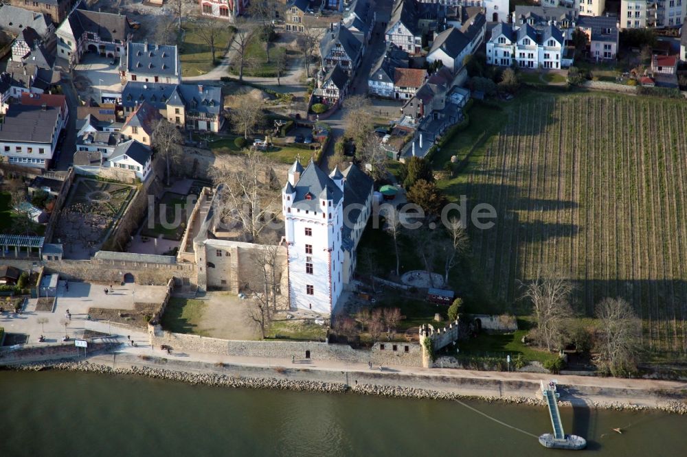 Luftaufnahme Eltville am Rhein - Kurfürstliche Burg in Eltville am Rhein im Bundesland Hessen, Deutschland