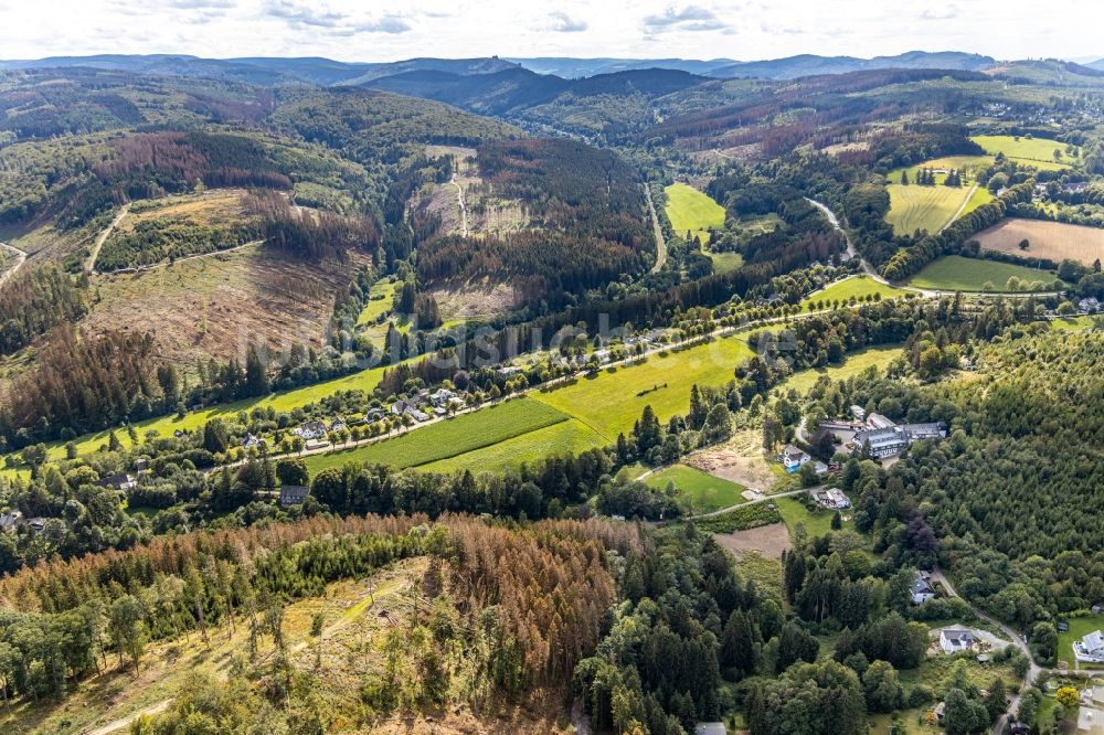 Luftaufnahme Brilon - Kurhaus- Gebäude Kursanatorium Hochsauerland Haus der Kriegsblinden Am Schmelterfeld im Ortsteil Gudenhagen in Brilon im Bundesland Nordrhein-Westfalen, Deutschland