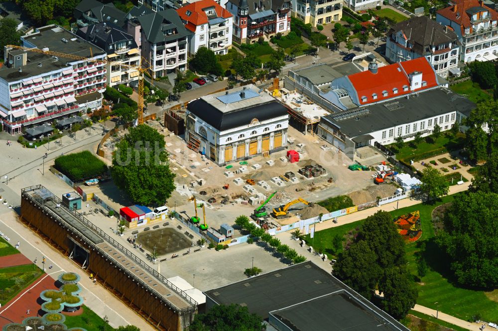 Bad Salzuflen aus der Vogelperspektive: Kurhaus- Gebäude - Umbau und Revitalisierungs- Baustelle in Bad Salzuflen im Bundesland Nordrhein-Westfalen, Deutschland