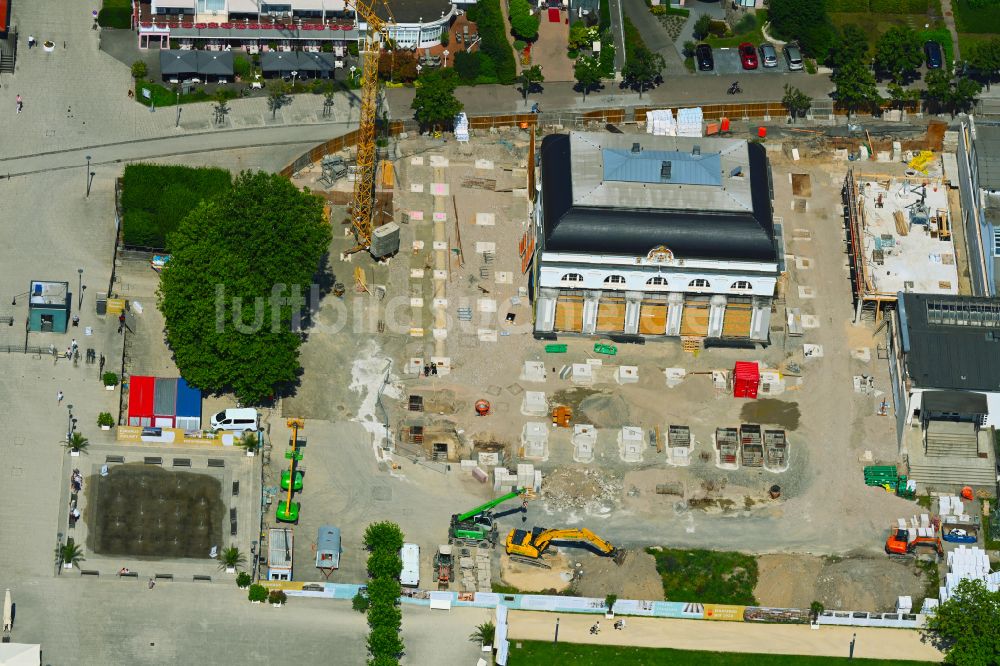 Bad Salzuflen von oben - Kurhaus- Gebäude - Umbau und Revitalisierungs- Baustelle in Bad Salzuflen im Bundesland Nordrhein-Westfalen, Deutschland