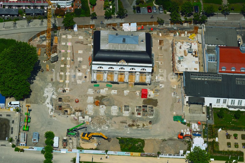 Bad Salzuflen aus der Vogelperspektive: Kurhaus- Gebäude - Umbau und Revitalisierungs- Baustelle in Bad Salzuflen im Bundesland Nordrhein-Westfalen, Deutschland