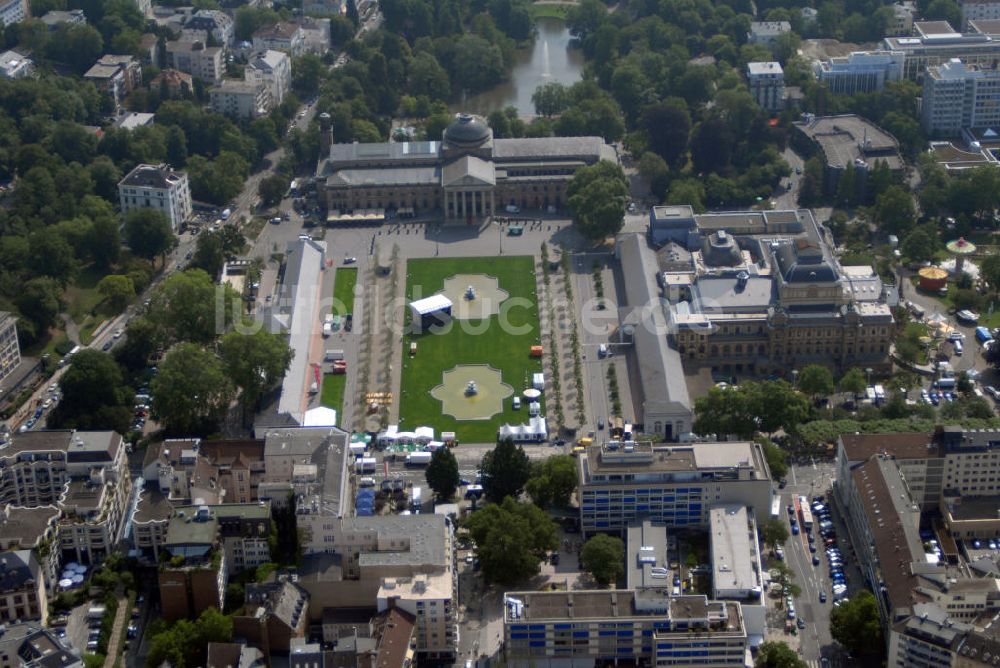 Wiesbaden von oben - Kurhausplatz Bowling Green Wiesbaden