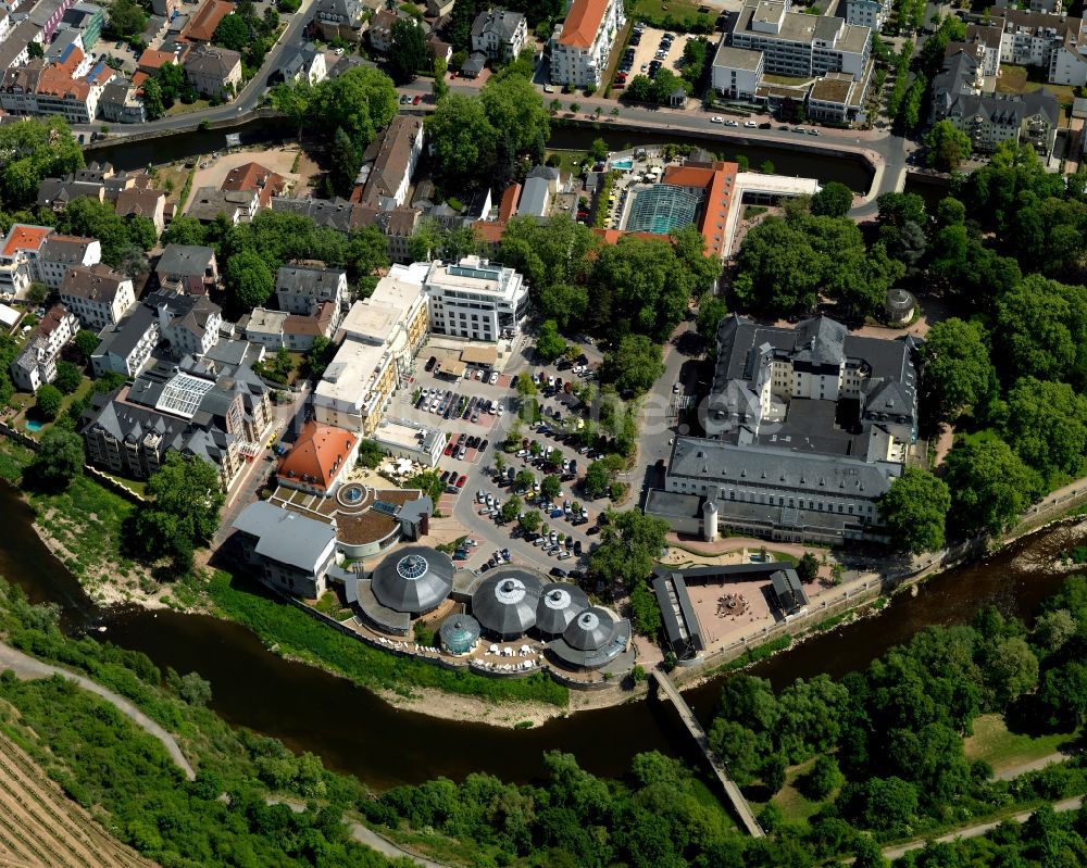 Bad Kreuznach aus der Vogelperspektive: Kurhäuser und Kurpark von Bad Kreuznach im Bundesland Rheinland-Pfalz