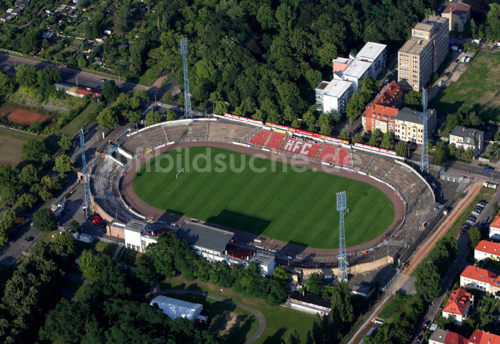 Halle Saale aus der Vogelperspektive: Kurt Wabbel Stadion in Halle ( Saale )