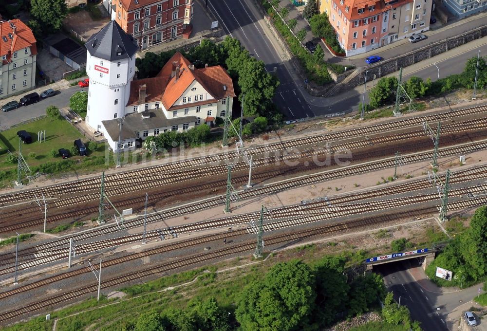 Weimar aus der Vogelperspektive: Kustturm in Weimar im Bundesland Thüringen