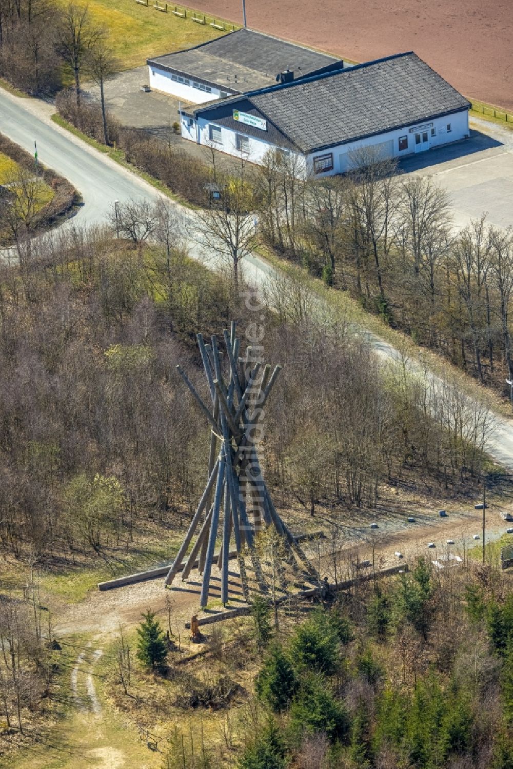 Luftaufnahme Gudenhagen - Kyrill-Tor am Petersborn in Gudenhagen im Bundesland Nordrhein-Westfalen, Deutschland