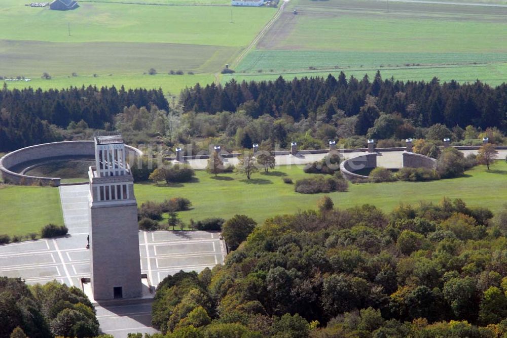 Luftaufnahme Weimar - KZ Buchenwald - Turm der Freiheit