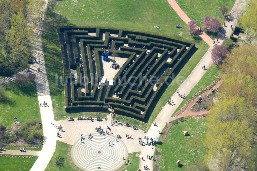 Berlin aus der Vogelperspektive: Labyrinth im Erholungspark Marzahn