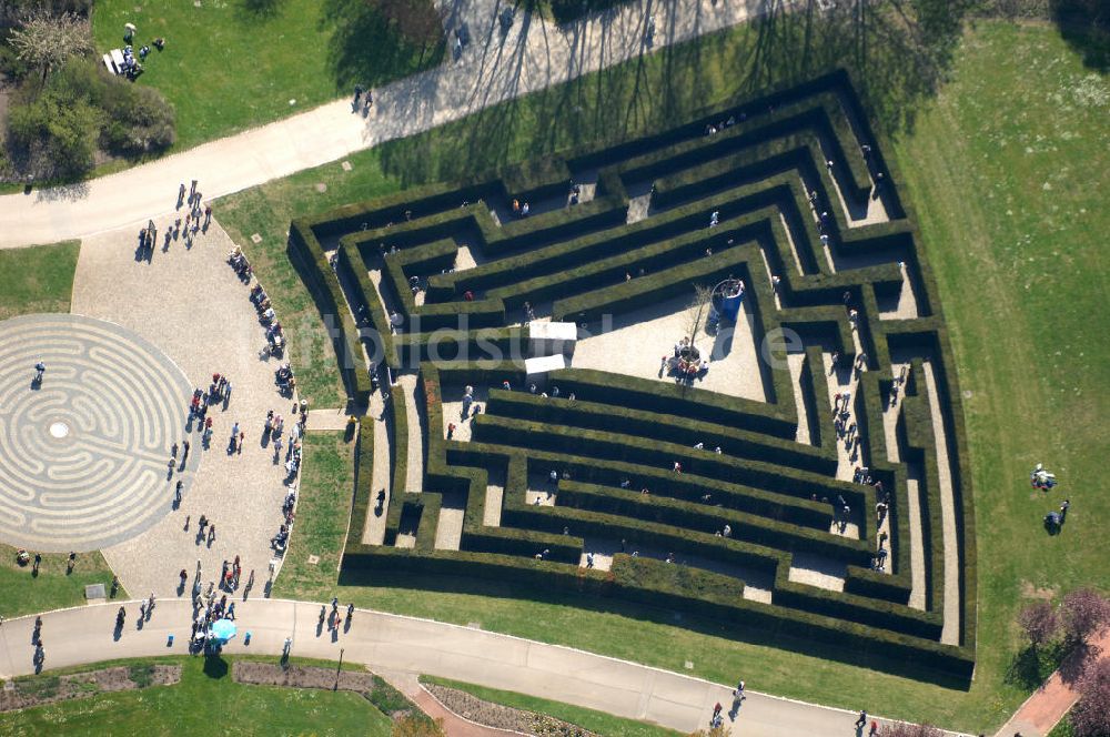 Luftbild Berlin - Labyrinth im Erholungspark Marzahn