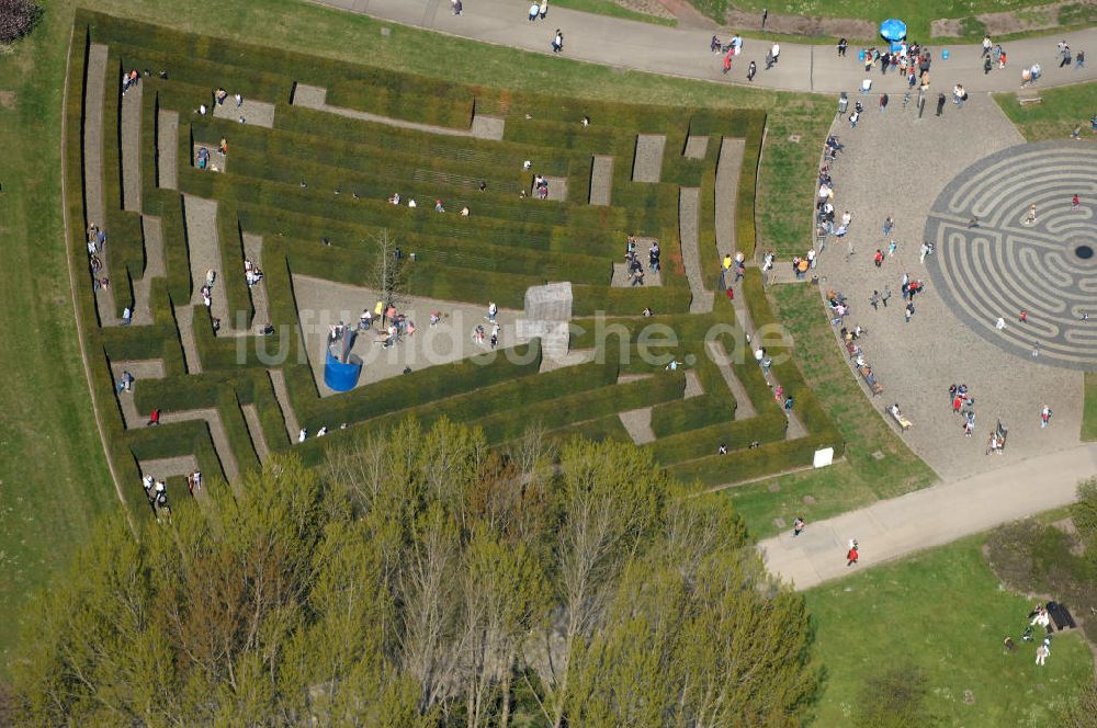 Berlin aus der Vogelperspektive: Labyrinth im Erholungspark Marzahn