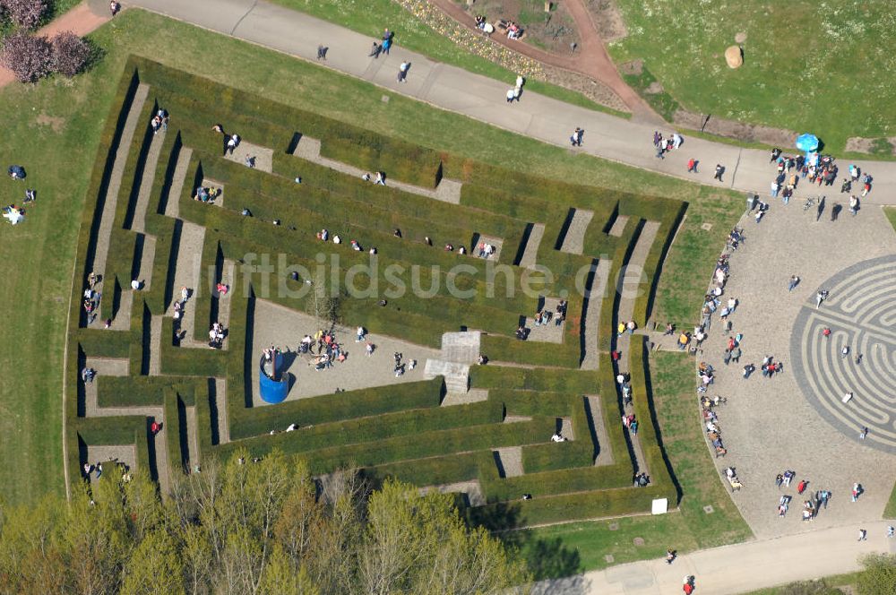 Luftbild Berlin - Labyrinth im Erholungspark Marzahn