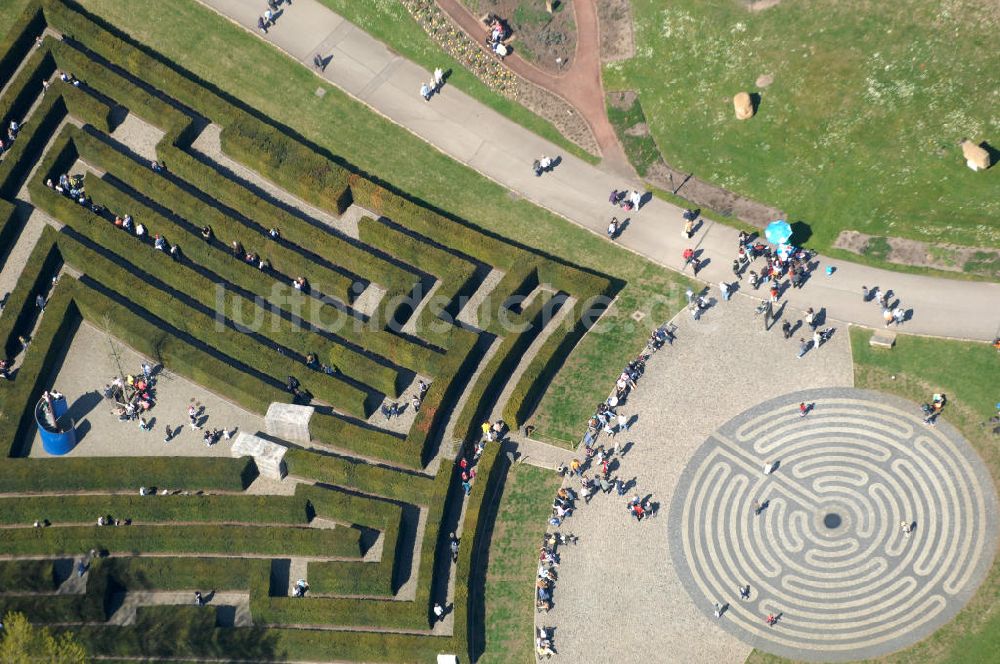 Berlin von oben - Labyrinth im Erholungspark Marzahn