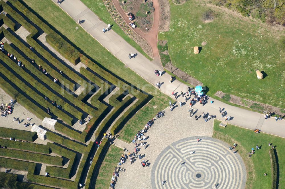 Berlin aus der Vogelperspektive: Labyrinth im Erholungspark Marzahn