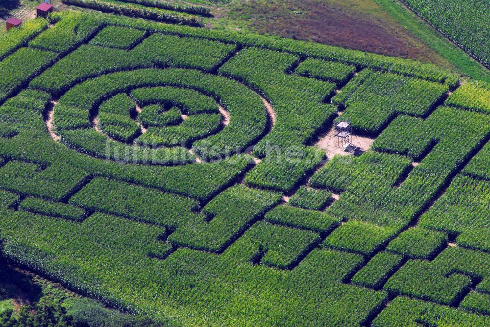 Luftbild Sulzemoos - Labyrinth im Maisfeld in Sulzemoos