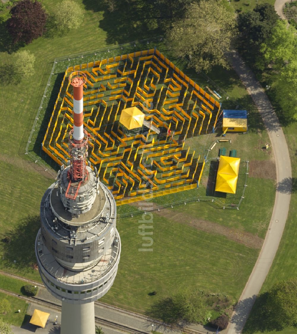 Luftbild Dortmund - Labyrinth im Westfalenpark am Fernsehturm / Florianturm Dortmund im Bundesland Nordrhein-Westfalen