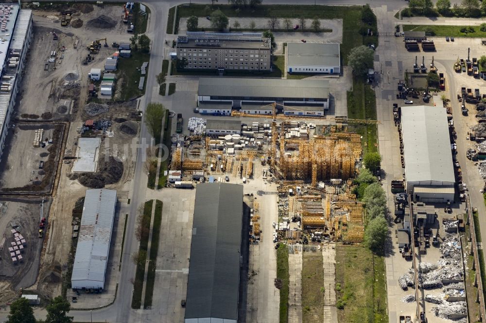 Luftbild Hoppegarten - Lagerfläche WASEL GmbH Niederlassung Industriestraße im Gewerbegebiet in Hoppegarten im Bundesland Brandenburg