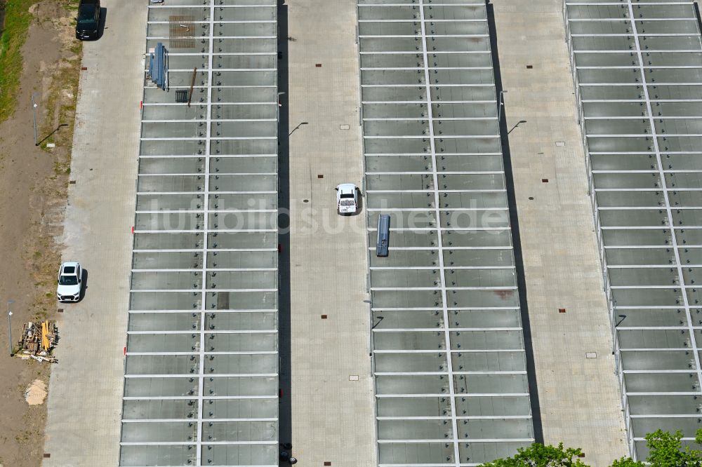 Luftbild Hönow - Lagerhallen Selfstorage- Gebäude - Neubau in Hönow im Bundesland Brandenburg, Deutschland