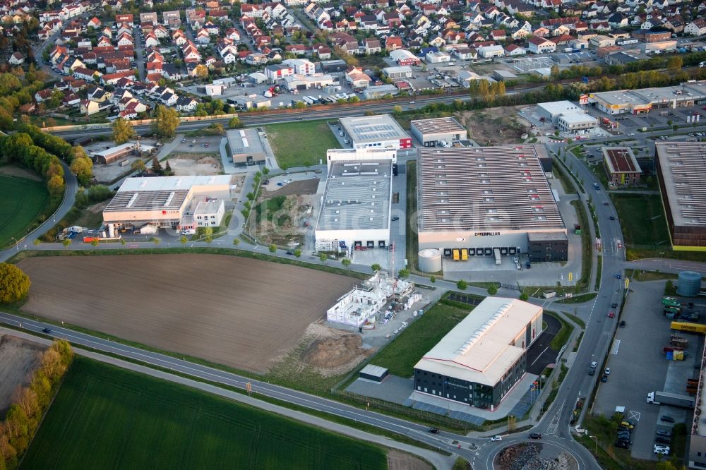 Luftbild Lorsch - Lagerhallen und Speditionsgebäude von Caterpillar in Lorsch im Bundesland Hessen, Deutschland