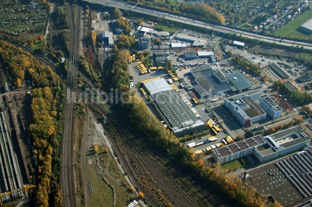 Malsch von oben - Lagerhallen und Speditionsgebäude der Dachser GmbH & Co.KG in Malsch im Bundesland Baden-Württemberg