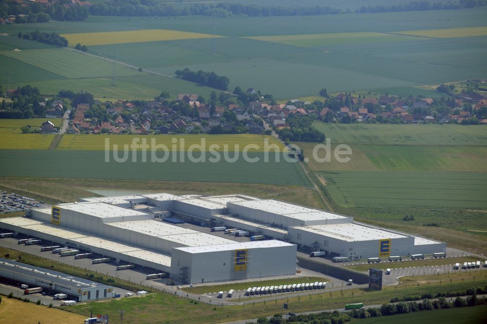 Luftaufnahme Lauenau - Lagerhallen und Speditionsgebäude des EDEKA Logistikzentrum in Lauenau im Bundesland Niedersachsen