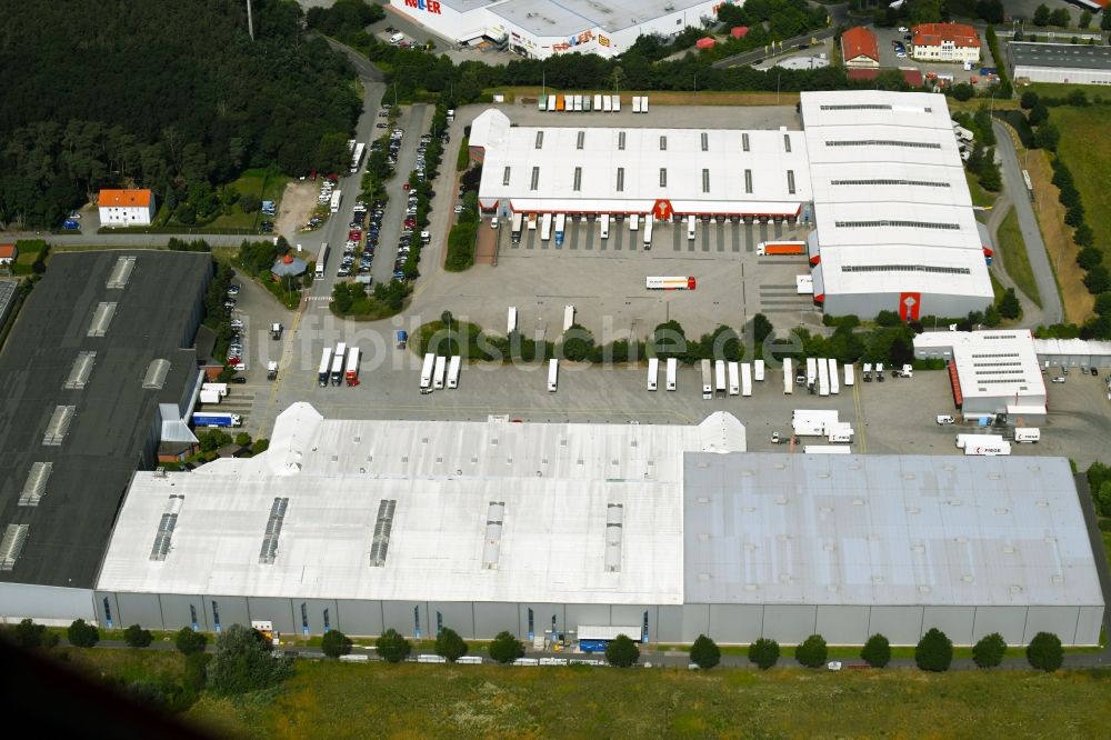 Luftbild Rangsdorf - Lagerhallen und Speditionsgebäude der Fiege Eastern Europe GmbH in Rangsdorf im Bundesland Brandenburg, Deutschland