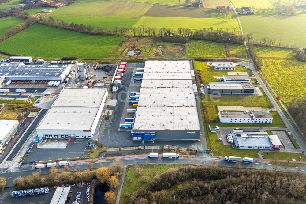 Luftbild Hamm - Lagerhallen und Speditionsgebäude der Friedrich Biermann Logistik und Spedition GmbH in Hamm im Bundesland Nordrhein-Westfalen, Deutschland