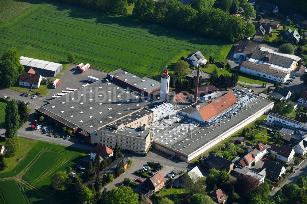 Luftbild Hunnebrock - Lagerhallen und Speditionsgebäude der Gebr.Nehl Holzindustrie GmbH & Co.KG in Hunnebrock im Bundesland Nordrhein-Westfalen, Deutschland