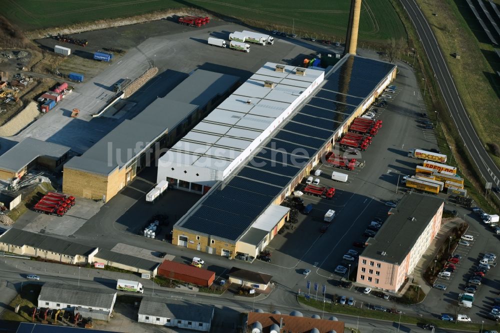 Luftbild Taucha - Lagerhallen und Speditionsgebäude Gilles & Wagner Spedition GmbH & Co. KG am Pönitzer Weg in Taucha im Bundesland Sachsen