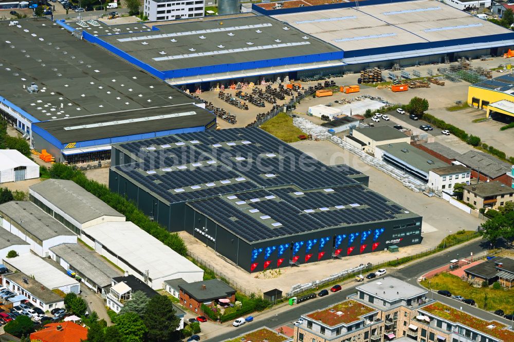 Neu Wulmstorf von oben - Lagerhallen und Speditionsgebäude der Glomm Logistics GmbH in Neu Wulmstorf im Bundesland Niedersachsen, Deutschland