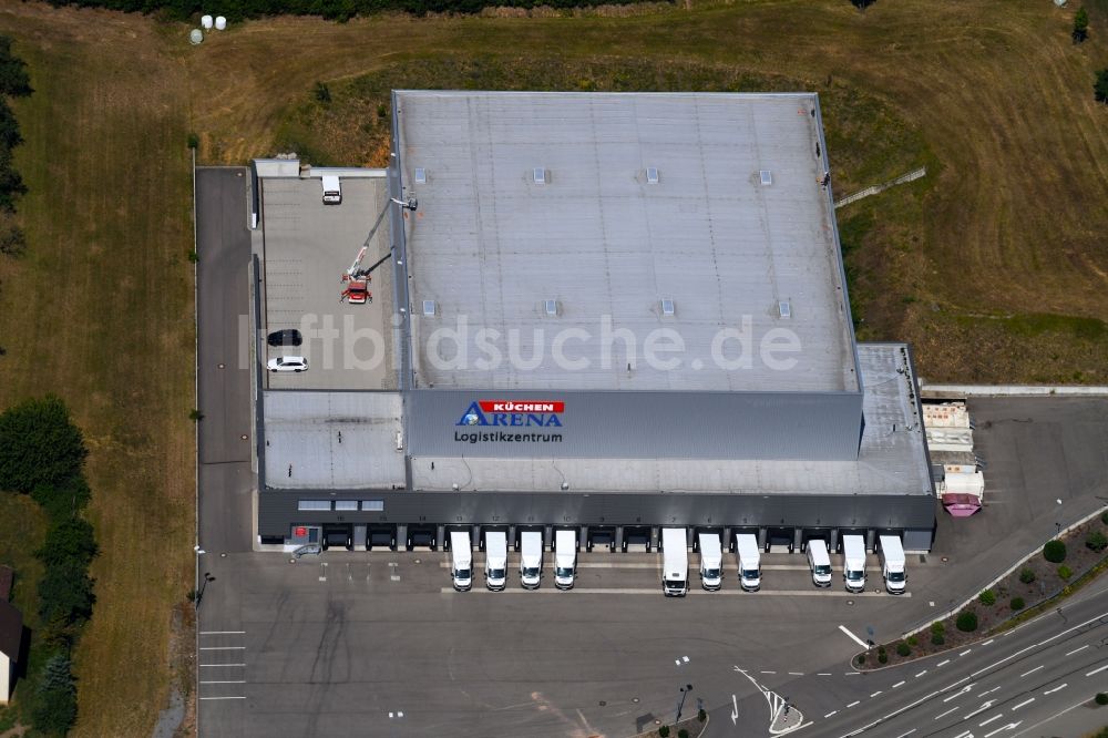 Luftbild Abstatt - Lagerhallen und Speditionsgebäude der Küchen Arena GmbH & Co. KG an der Abstatter Straße in Abstatt im Bundesland Baden-Württemberg, Deutschland