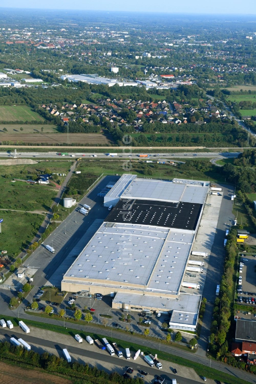 Luftbild Wasbek - Lagerhallen und Speditionsgebäude Lidl GmbH & Co. KG in Wasbek im Bundesland Schleswig-Holstein, Deutschland