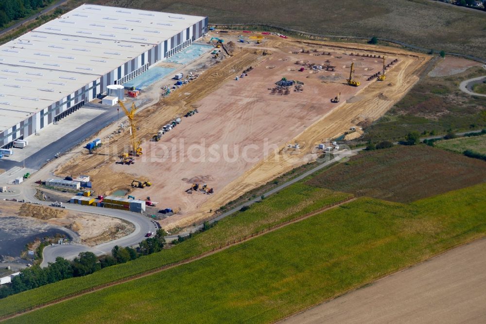 Luftbild Göttingen - Lagerhallen und Speditionsgebäude - Neubau der Distribo GmbH in Göttingen im Bundesland Niedersachsen, Deutschland