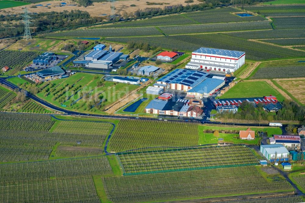 Luftbild Hollern-Twielenfleth - Lagerhallen und Speditionsgebäude Pape Logistics in Hollern-Twielenfleth im Bundesland Niedersachsen, Deutschland