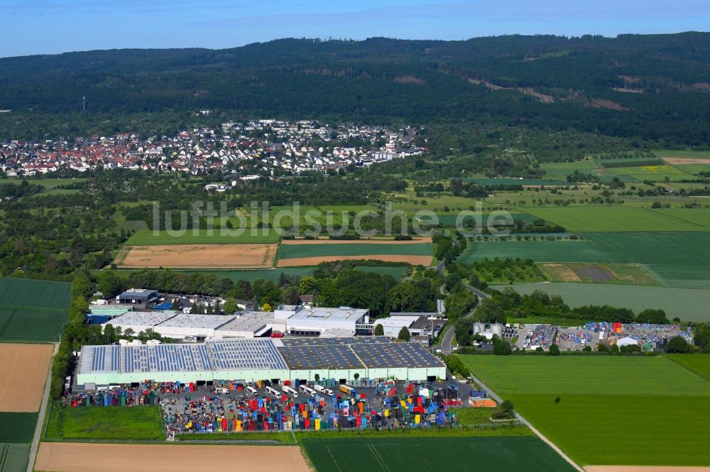 Luftbild Rosbach vor der Höhe - Lagerhallen und Speditionsgebäude der Phönix GmbH am Bornweg in Rosbach vor der Höhe im Bundesland Hessen, Deutschland