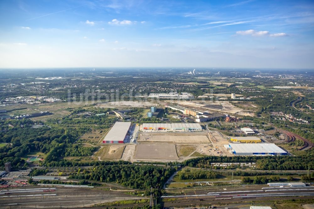 Luftaufnahme Dortmund - Lagerhallen und Speditionsgebäude der Schenker Deutschland AG und der ID-Logistics GmbH in Dortmund im Bundesland Nordrhein-Westfalen