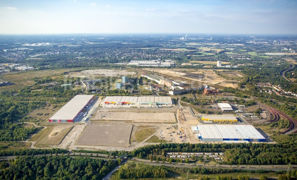 Luftbild Dortmund - Lagerhallen und Speditionsgebäude der Schenker Deutschland AG und der ID-Logistics GmbH in Dortmund im Bundesland Nordrhein-Westfalen