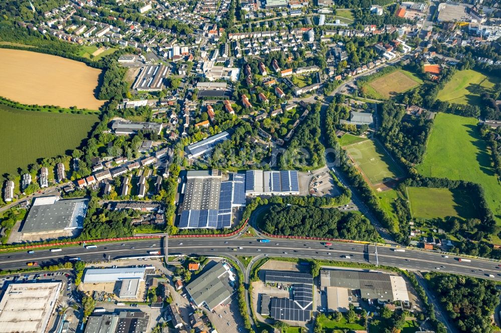 Luftbild Bochum - Lagerhauskomplex- Gebäude an der Berliner Straße im Ortsteil Wattenscheid in Bochum im Bundesland Nordrhein-Westfalen, Deutschland